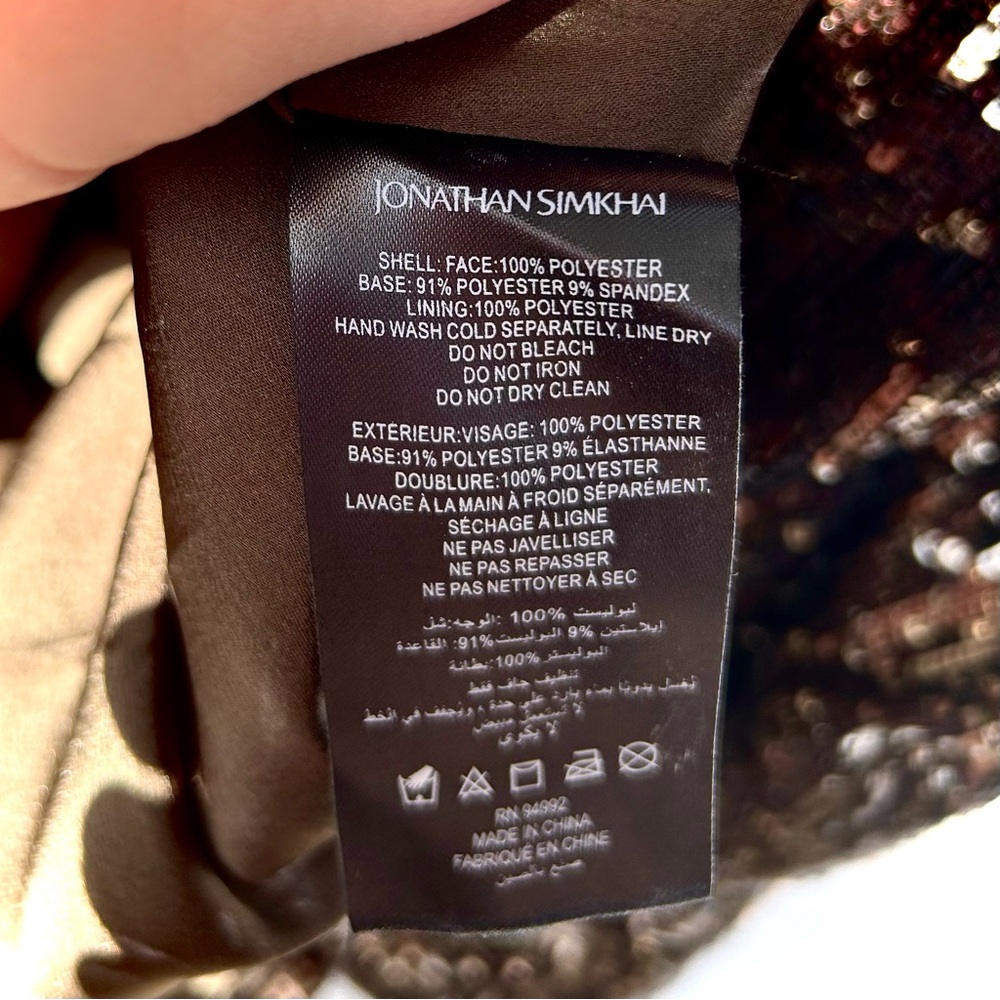 Jonathan Simkhai - Brown Monty Wrap Sequined Mini Dress - Picture 14 of 16
